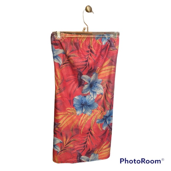 Y2K RARE HOT KISS BARBIECORE TROPICAL HOT PINK SEXY STRAPLESS MINI DRESS NWOT - Picture 2 of 13